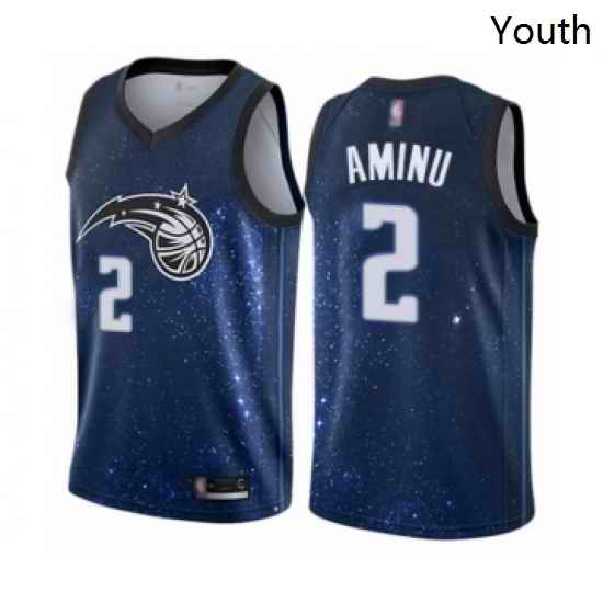 Youth Orlando Magic 2 Al Farouq Aminu Swingman Blue Basketball Jersey City Edition